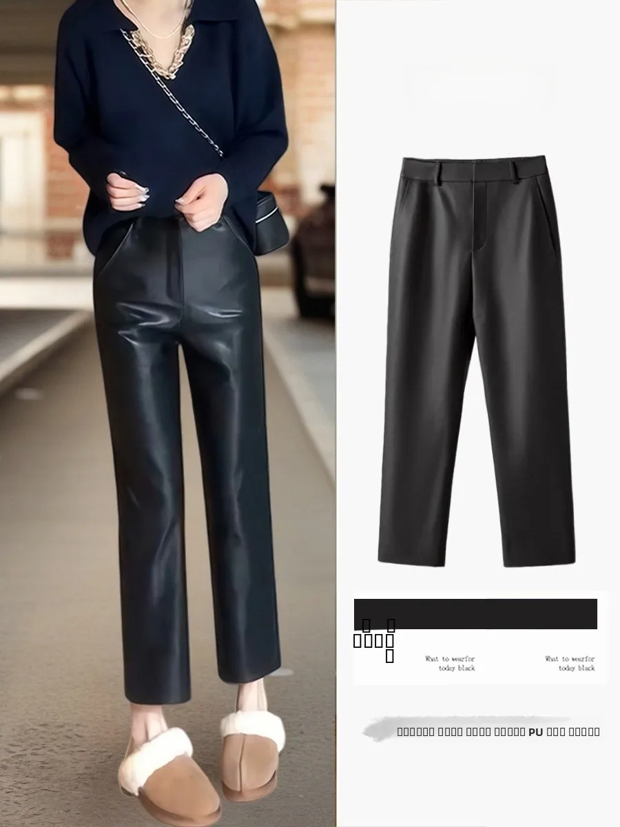 

High Waist Straight Leg Casual Pants Women's Autumn Winter New Sle Commute Slimming Straight Tube Pants Casual Trousers