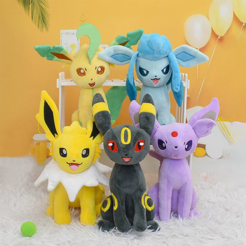 Pokemon Bigger Eevee Family Plush Umbreon Jolteon Vaporeon Flareon Sylveon Stand Stuffed Animal Plush Doll Toys Birthday Gifts