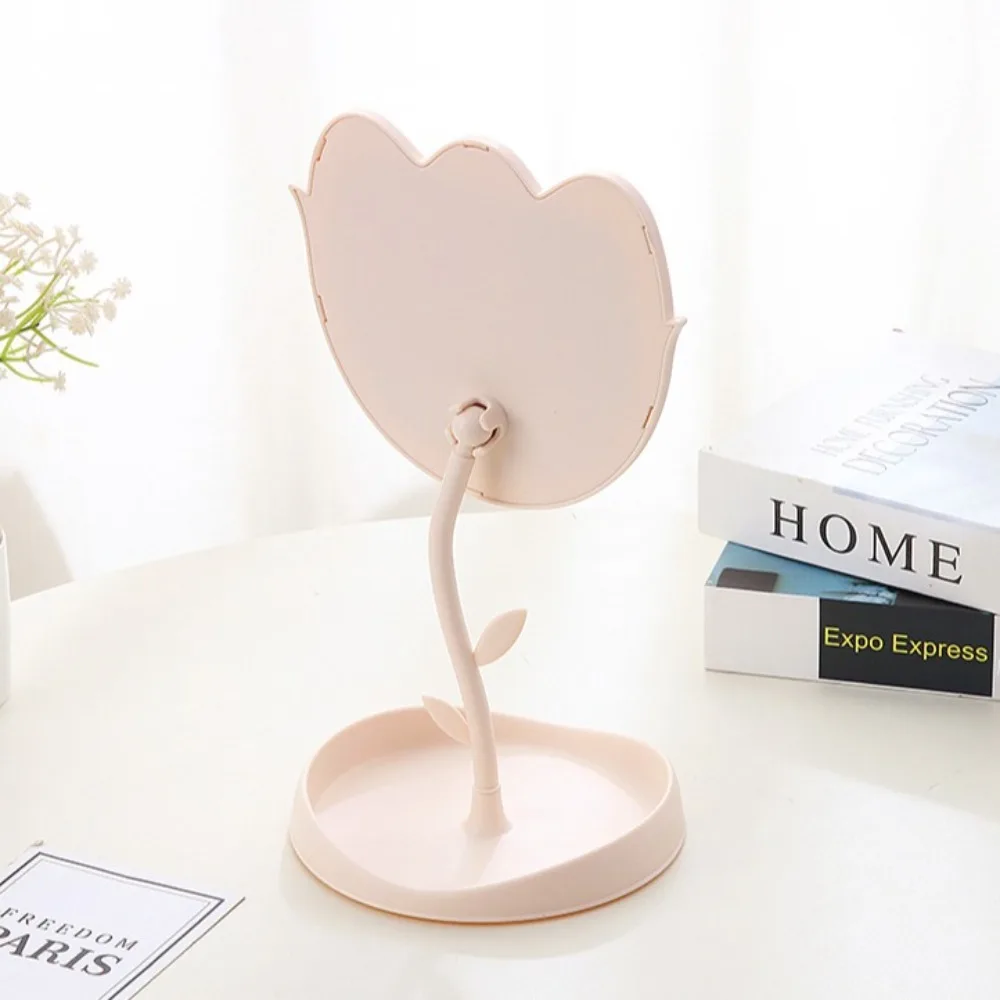 Cute Tulip Shaped Dressing Mirror Classic Detachable Desktop Makeup Mirror High-definition Flower Table Mirror Home