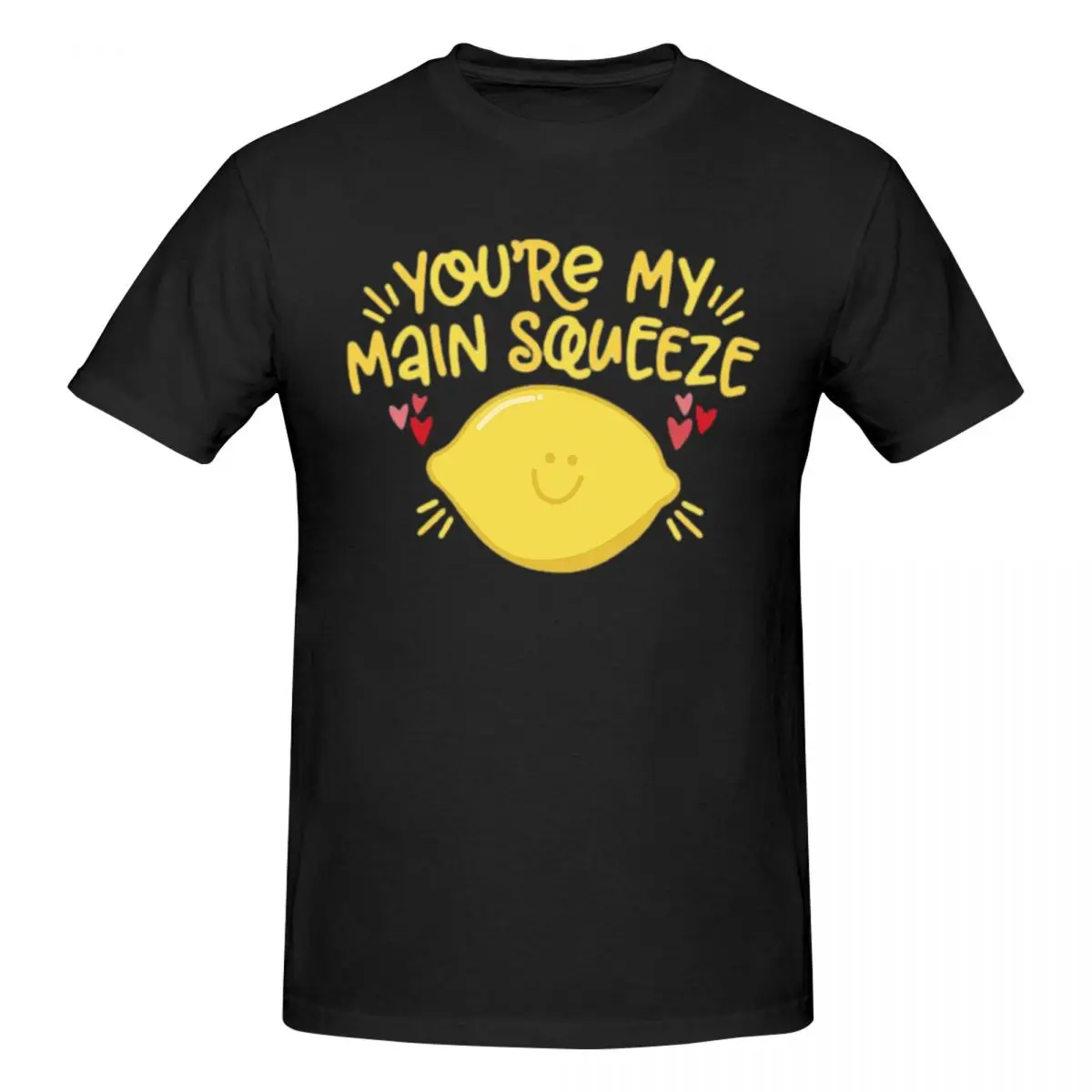 Main Squeeze Men T-Shirt Classic Oversized T Shirts Men's Round Neck Cotton Tees Short Summer Male