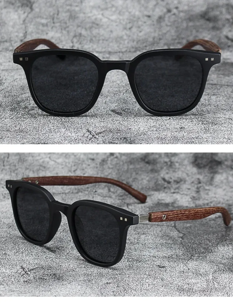 Trendy Men Vintage Wooden Frame Sunglasses Classic Brand Sun Glasses Summer Traveling Lens Driving Eyewear for Men/women view 5