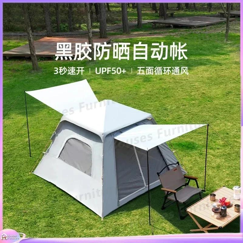 For Quick Open Camping Tent 3-4 Person Automatic Pop Up Outdoor Portable Waterproof Vinyl Folding Shelter Car Roof Top Travel