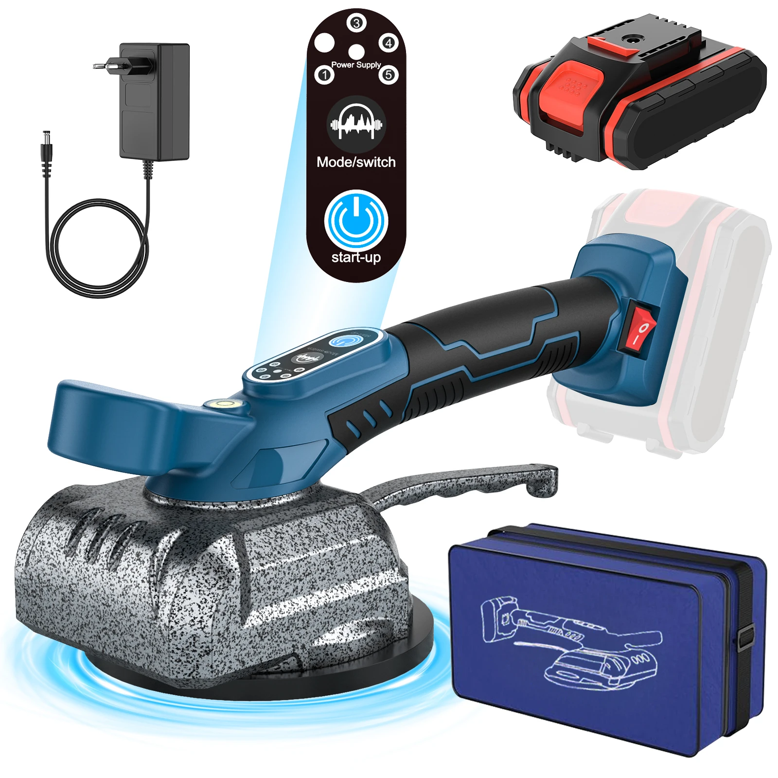 Maszyna do układania płytek, 5-biegowa wibrator do płytek, bezprzewodowe narzędzie do instalacji płytek, kompatybilne z Makita, do dekoracji wnętrz.