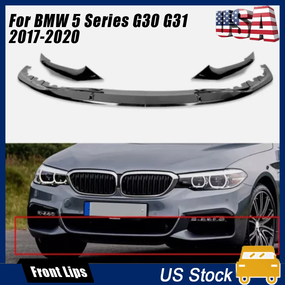 

Для BMW 5 серии G30 G31 M Sport 2017-2020 Автомобильный передний бампер, спойлер, нижнее вентиляционное отверстие, угловая боковая крышка разветвителя