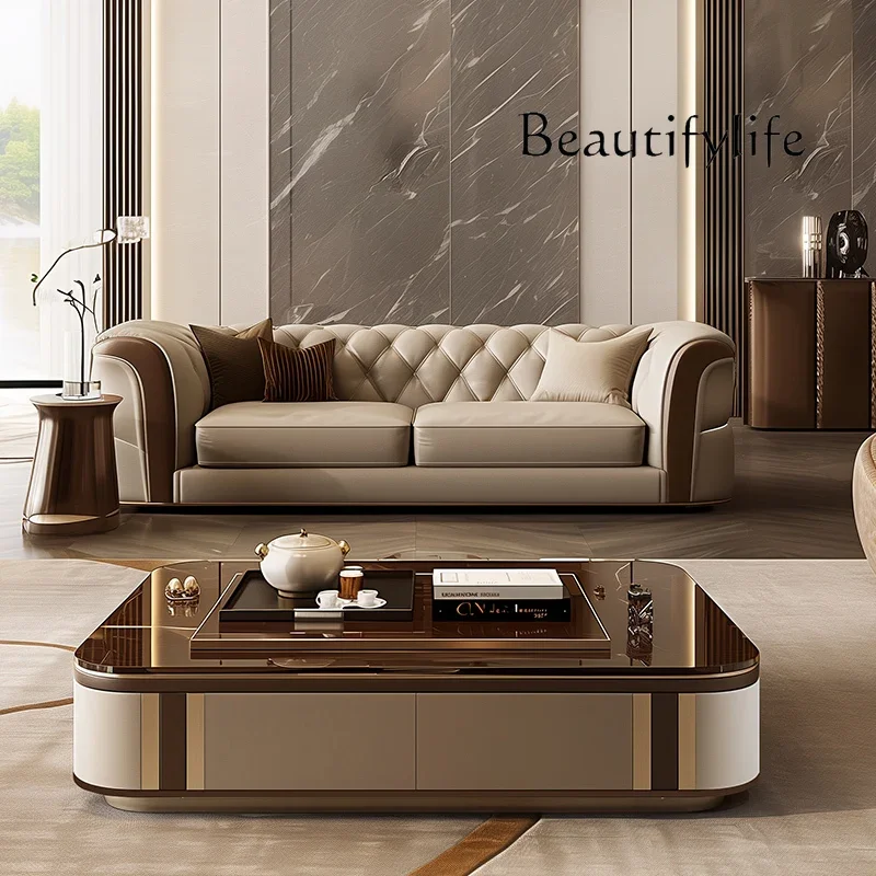 Zl ريفي الشمال طاولة القهوة مصمم الزجاج العلوي الحد الأدنى تخزين طاولة القهوة غرفة المعيشة الحديثة Tavolino Da Salotto الأثاث