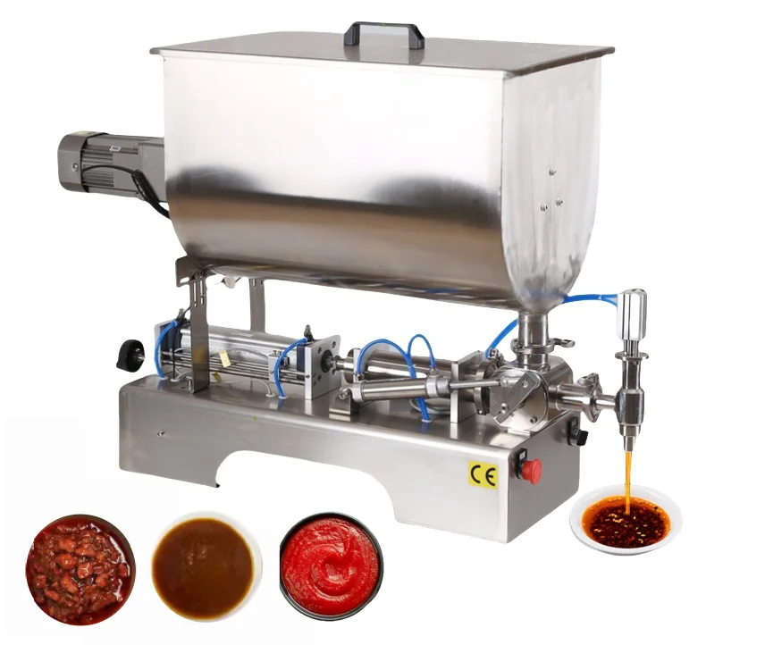 Semi-Automatic Horizontal Mixing Granule Paste Filling Machine For Can Ketchup Honey Sauce  Specialized Filling Machines