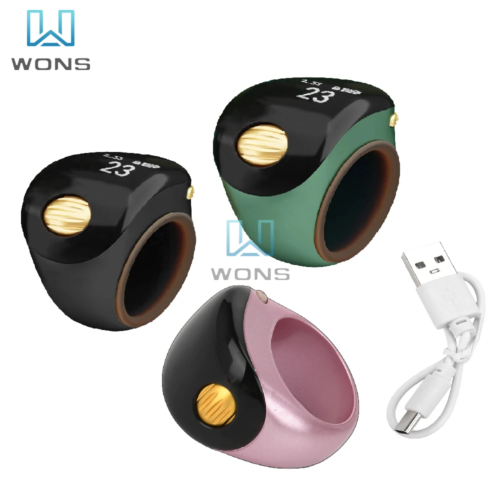 

Цифровой счетчик 18/20/22 мм, портативные точки, перезаряжаемое кольцо, идея, счетчик, умный сенсорный счетчик для пальцев для мусульман