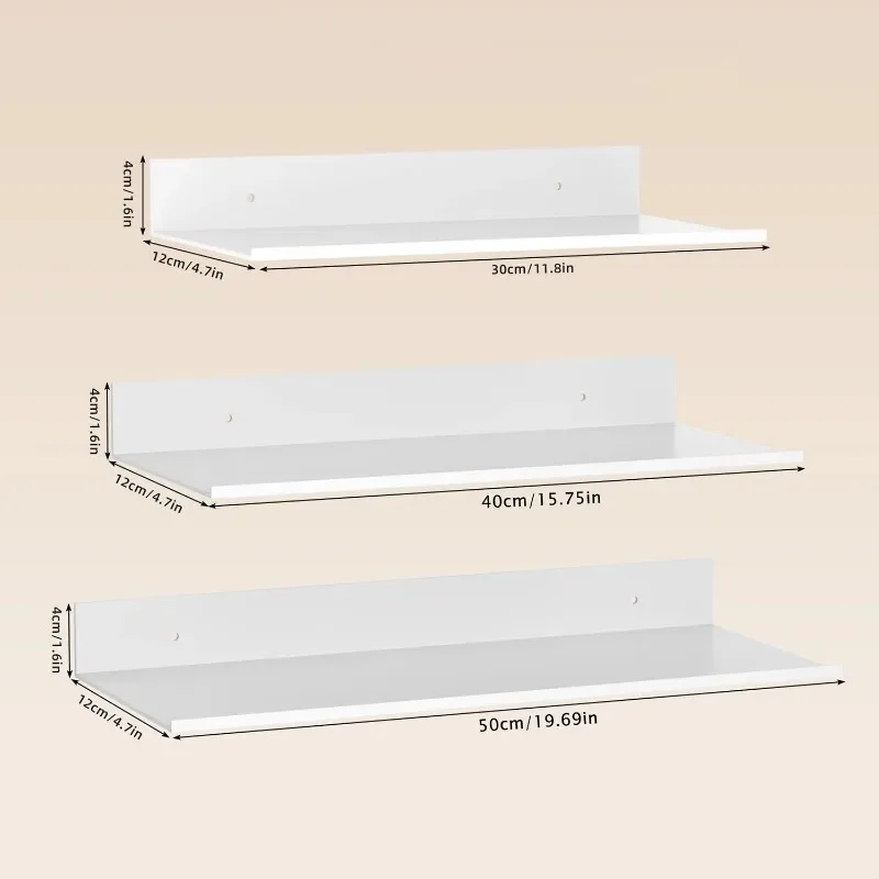 Metal Floating Shelves Wall Mounted Storage Rack for Kitchen Bathroom Bedroom Space Saving Organizer Home Decor Accessories view 4