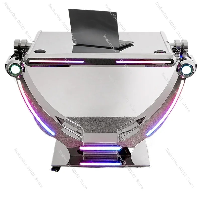 Bar Stainless steel DJ station Internet celebrity party KTV box Luminous disc table Nightclub fine throw removable disc machine