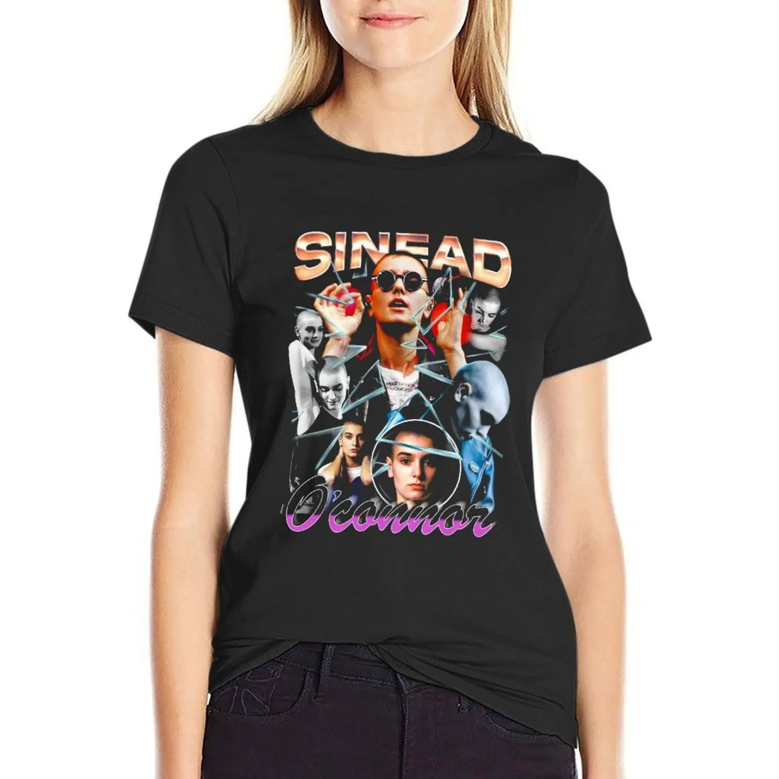 Sinead O'connor Signature Vintage Singer Music T-Shirt blacks plus size tops t-shirt dress for Women plus size