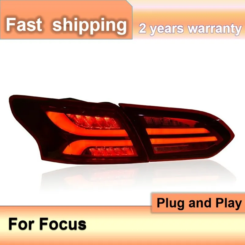 

Car Accessories for Ford Focus Taillight 2015-2018 Focus Tail Light Sedan Rear DRL Fog Brake Turn Signal Reversing