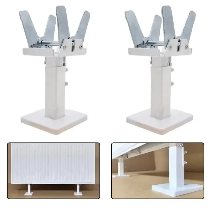 1 Pair Radiator Floor Bracket Height-Adjustable Radiator Support Fixed Bracket Household Radiator Feet Base Heater Spare Holder