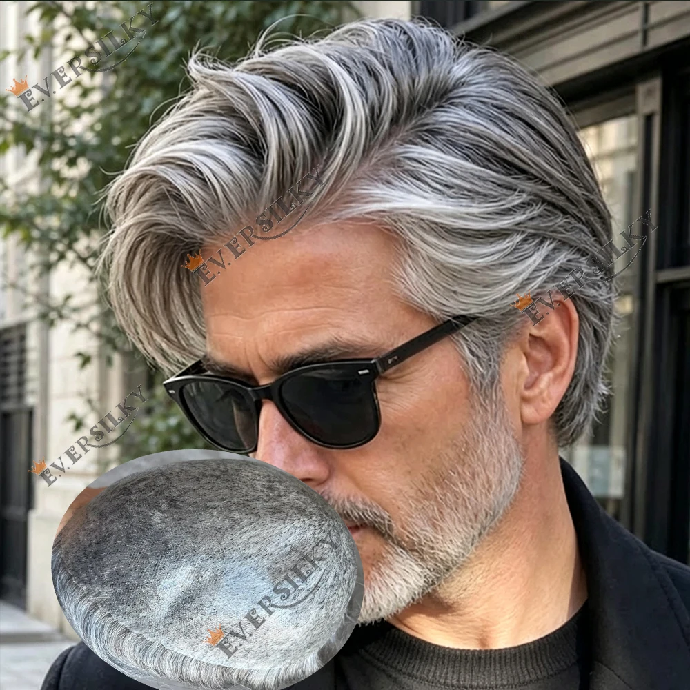 Super Natural Hairline Durable Thin Micro Skin Men Toupee Grey Black 1B40 1B50 1B80 Human Hair Brown Blonde Cheapest Hairpieces