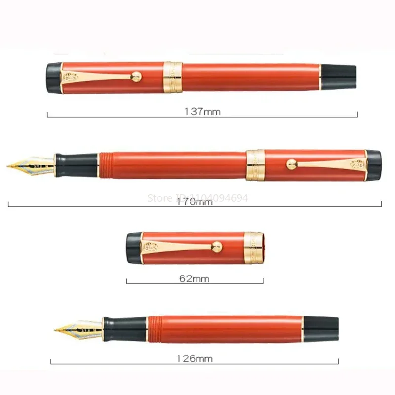 Jinhao 100 Centennial Resin Fountain Pen EF/F 18KGP M / Bent Nib 0.5 /1.2mm with Converter Golden Clip Business Office Gift Pen