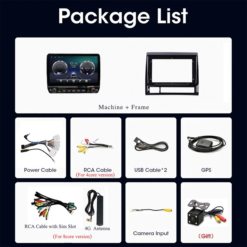 8Core 8G+128G Carplay Auto Car Radio Audio Stereo Tape For Toyota Tacoma Hilux 2005 - 2015 GPS Navi DVD 4G Lte Head Unit HU RDS