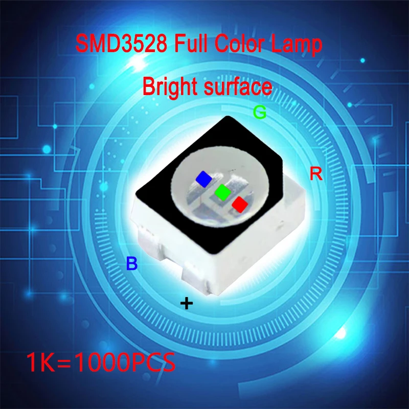 

1000 pcs ,SMD3528 full color LED lamp of Bright suface used for LED display maintenance，Indoor RGB components for display