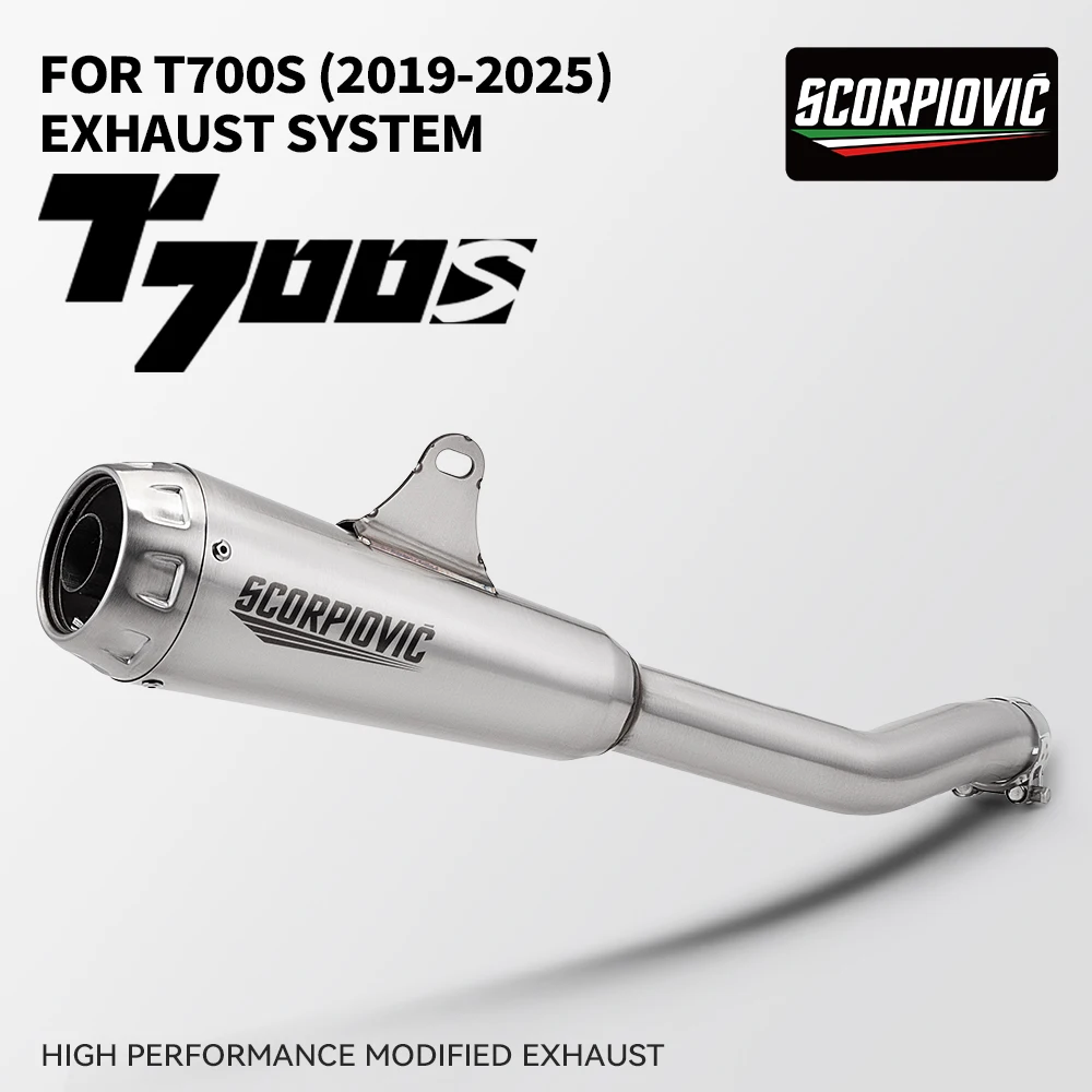 

Motorcycle Exhaust Modified Tail Pipe Stainless Steel Muffler Connect Original for T700 Tenere700