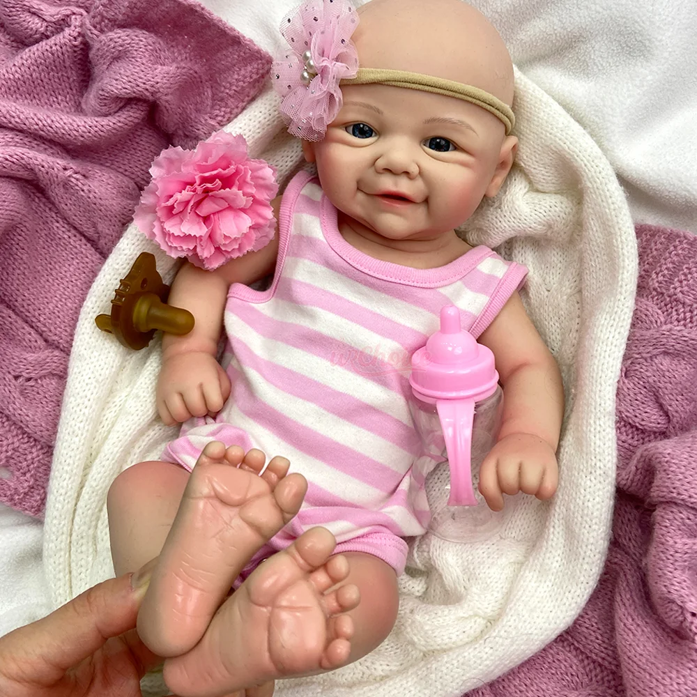 17 Zoll Vollsilikon Reborn Baby Wiedergeburtspuppe Prototyp Bemalt/Umbemalt Weiche Neugeborene Mädchen/Junge Genesis Bemalte Künstler-Sammlerstücke