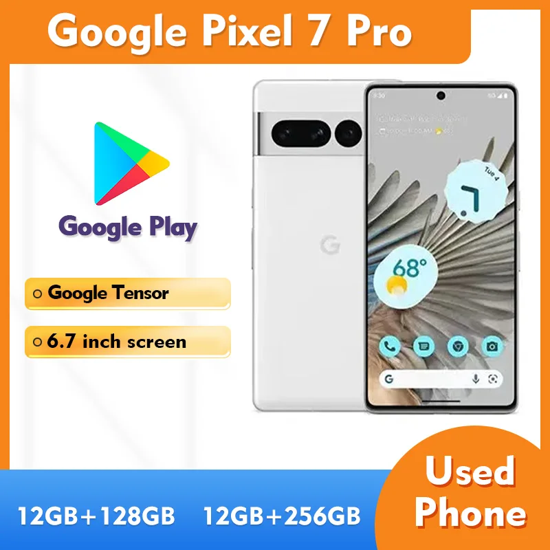 هاتف Google Pixel7 pro الذكي 5G CPU شاشة Google Tensor 6.7 بوصة 5003 مللي أمبير في الساعة ROM 128 جيجابايت/256 جيجابايت AMOLED 120 هرتز هاتف مستعمل