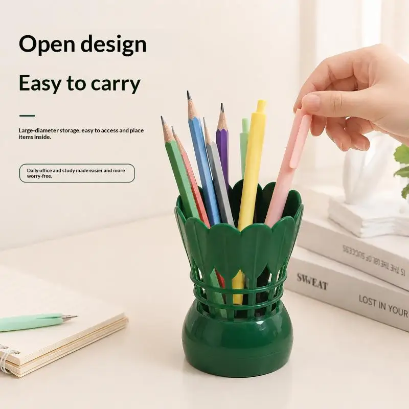 Cute Badminton Themed Pen Holder Creative Decorative Desk Storage Stand Sturdy Stationery Organizer for Office Home Gift