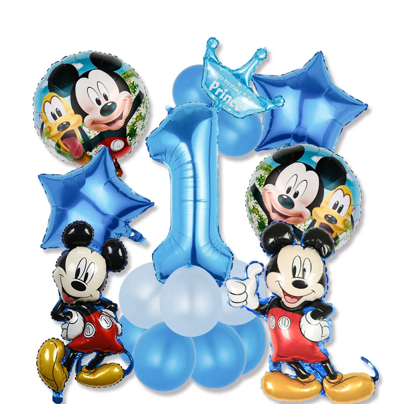 Disney Mickey Minnie Party Baby One Year Theme Birthday Toy Balloon Decoration Set