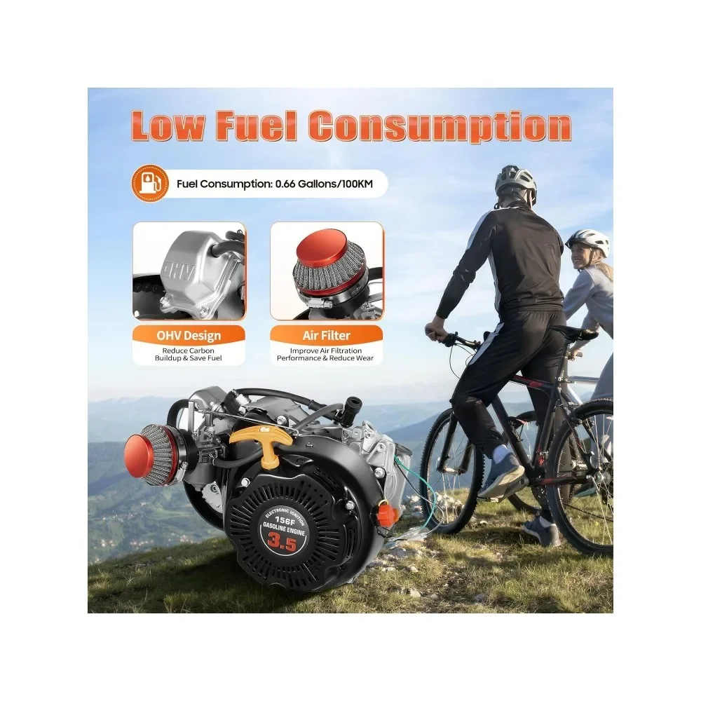 

Комплект 4-тактного велосипедного двигателя объемом 100 куб.см, одноцилиндровый газовый двигатель, преобразованный электрический двигатель мотоцикла, скутер, 3600 об/мин