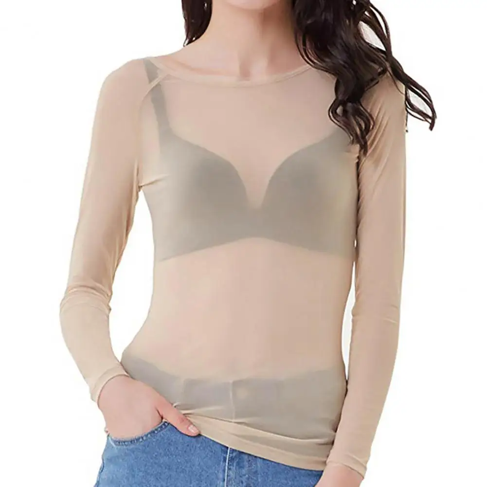 Blusa de malla transparente para mujer, Top Sexy, camiseta de Club, blusa Punk para playa