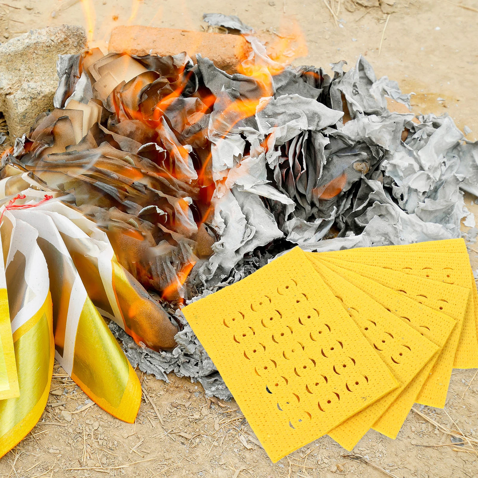 

11 Bundles Sacrifice Yellow Bubble Paper Zhongyuan Festival July Half Money ancestor money worship yellow paper money