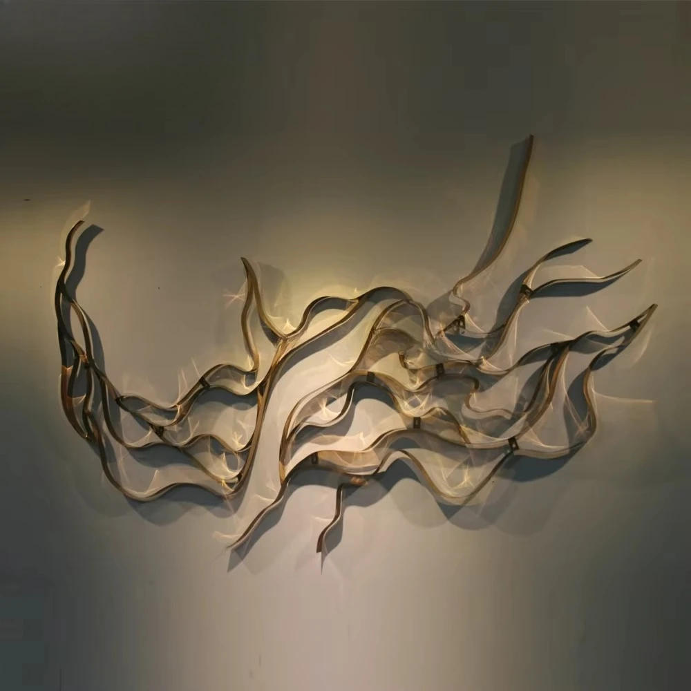 

Simple stainless steel interior wall hanging hotel wall decoration