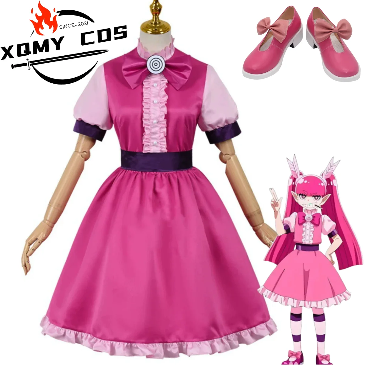 

XQAnime Welcome To Demon School! Iruma-kun Barbatos Bachiko Cosplay Costume Princess Dress Lolita Shoe Woman Sexy Christmas Suit