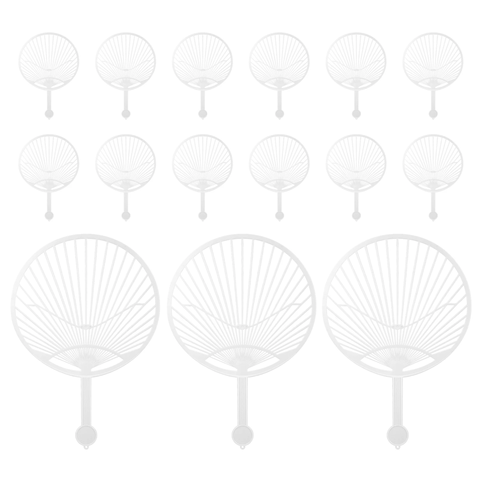 

20pcs Plastic Handcraft Frame DIY Material Chinese Style Unfinished Handheld Fan Decorative Plastic Bone Hand Fan