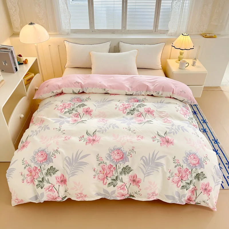 100% algodão capa de edredão flor impressa funda nórdica cama 150x200 algodão housse de couette alta qualidade único/queen/king 이불