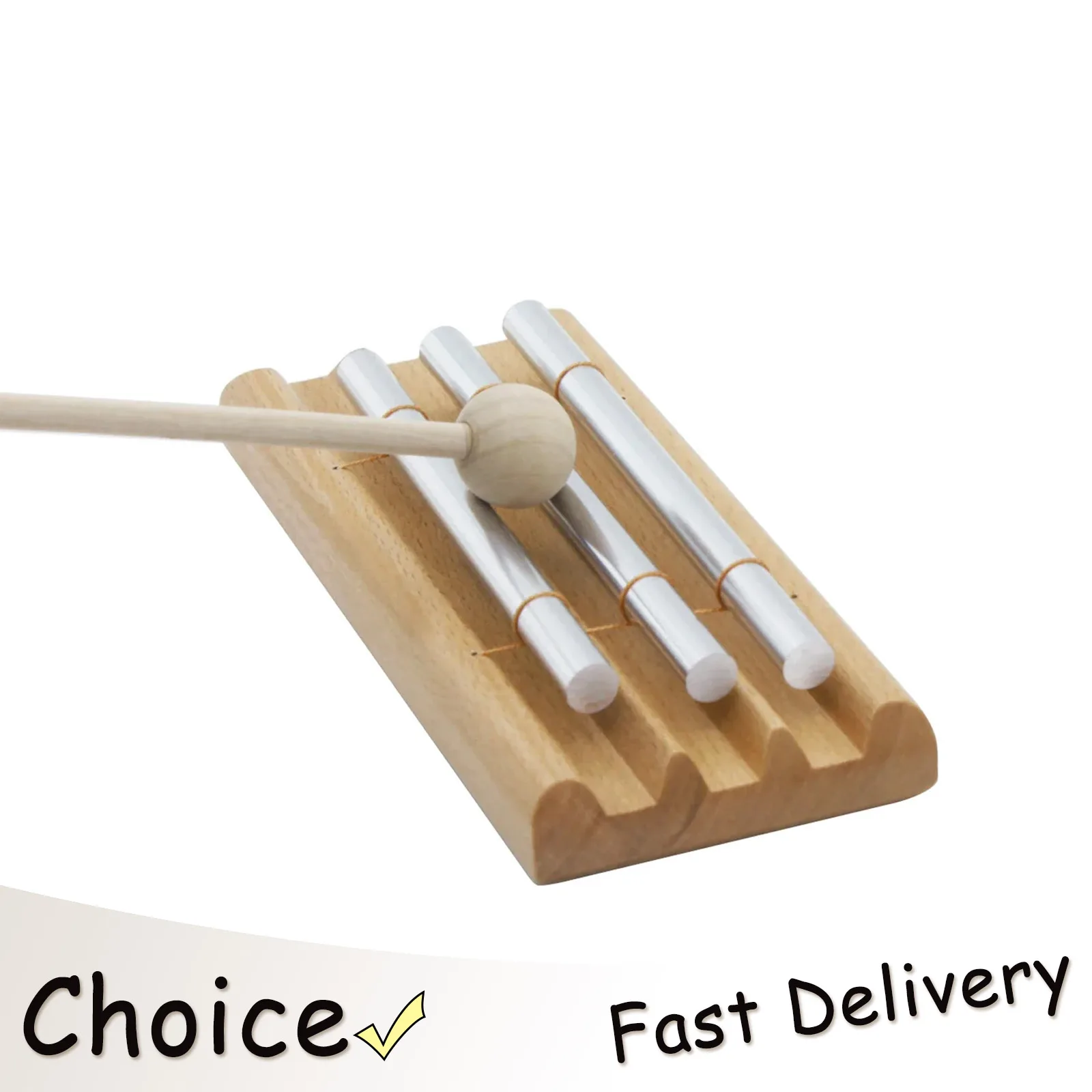 

IRIN 3-тональные колокольчики, настольный колокольчик для медитации, деревянный колокольчик с молотком, детский образовательный музыкальный ударный инструмент