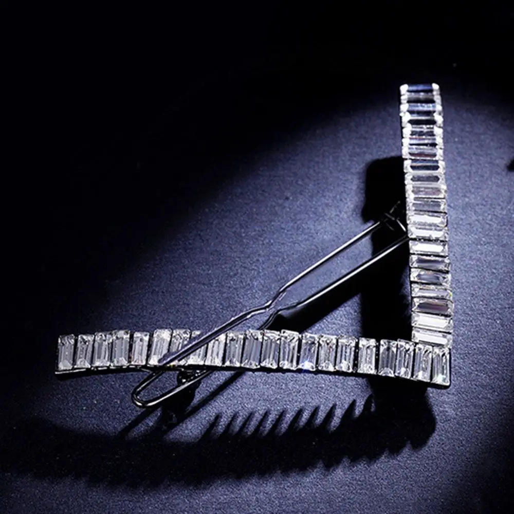 Luxury Women Cubic Zircon Metal Geometric Hair Clips Hair Accessories Hair Jewelry Hairpins