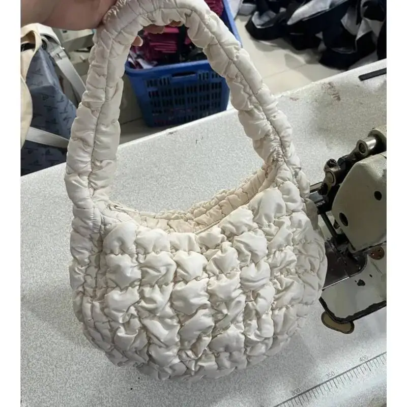 Bloom Cloud Folds White Shoulder Bags Women Hot Girls Soft Chic Casual Messenger Bag Female Haruku Aesthetic Handbag Y2k