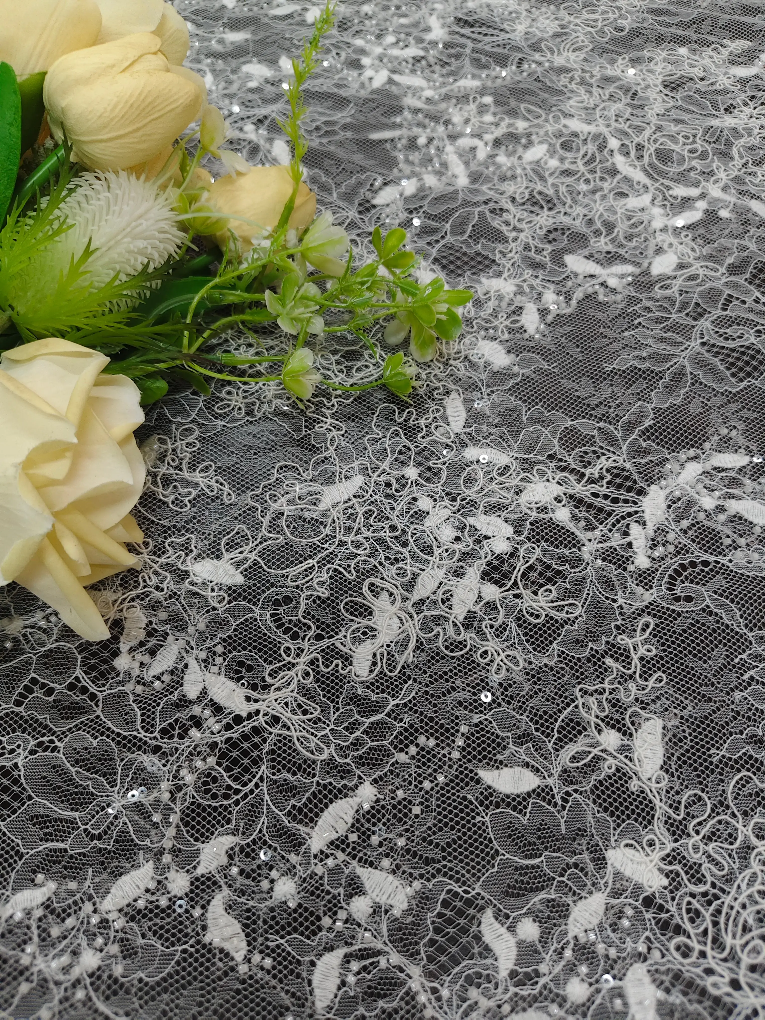 İp Nakışlı Boncuklu Pullu Çiçe - Embroidery Veil incelemesi ve fiyatı