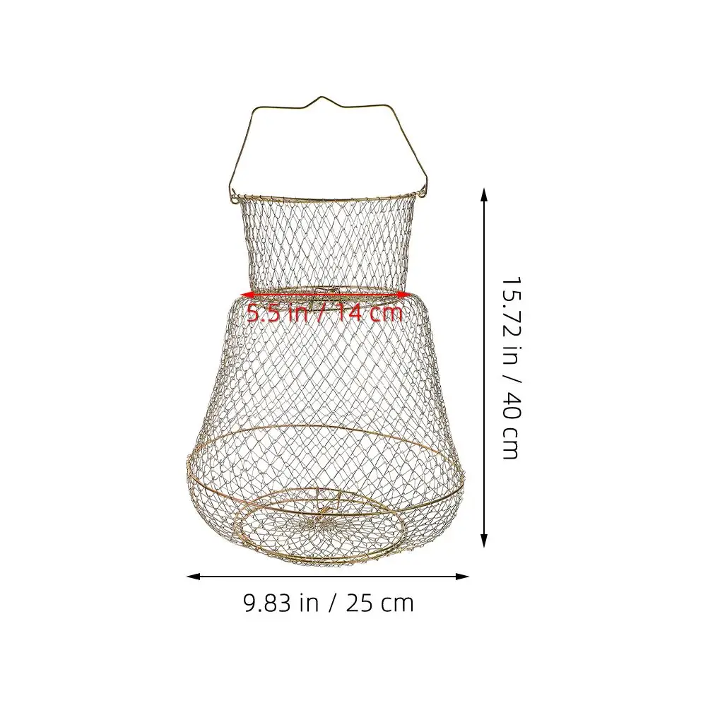 Metal Fishing Net Fish Guard Netting Metal Fishing Mesh Foldable Fishing Netting Fishing Basket Mesh Basket Foldable Fish Net