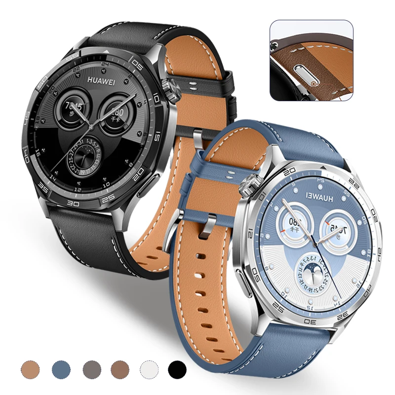 

Кожаный ремешок для часов HUAWEI WATCH GT 5 Pro 46 мм Ремешок GT5 GT4 46 мм GT 2 2e 3 42 мм Браслет для GT2 GT3 Pro Ремешок для часов 22 мм 20 мм