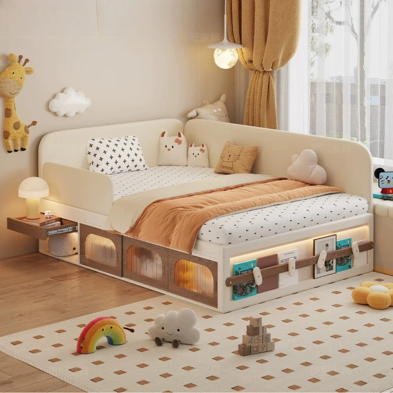 Bedroom Storage Bed Kids Single Girl Cute Floor Bed Baby Lit Cabane Wood Muebles Para Dormitorio Italian Furniture Luxury
