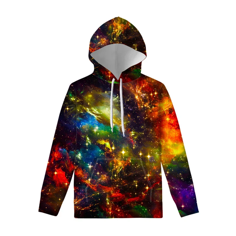 New Hoodies Men Women Galaxy Space 3D Print Long Sleeve Hoodie Hooded Sweatshirts 2024 Street Oversized Graphic Pullovers Tops