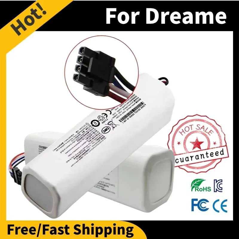 

100%Original for Dreame Robot Vacuum Mop Cleaner D9 F9 L10 L10 Pro 6500mAh 12800mAh Lithium-ion Battery Pack 4INR19/66-2