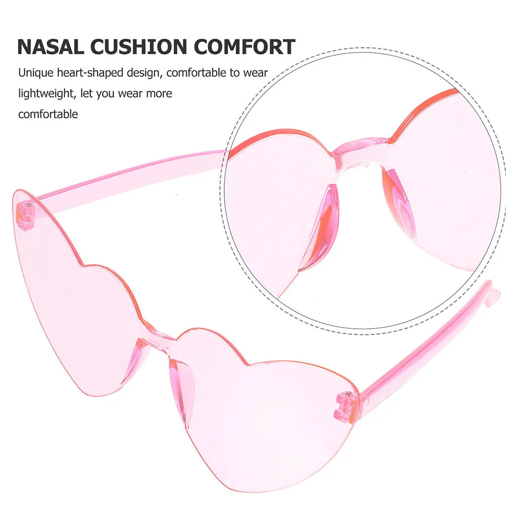

4Pcs Frameless Heart Sunglasses Fashion Party Supplies for Birthday Bachelorette Pool Events Trendy Rimless Shades Women Daily