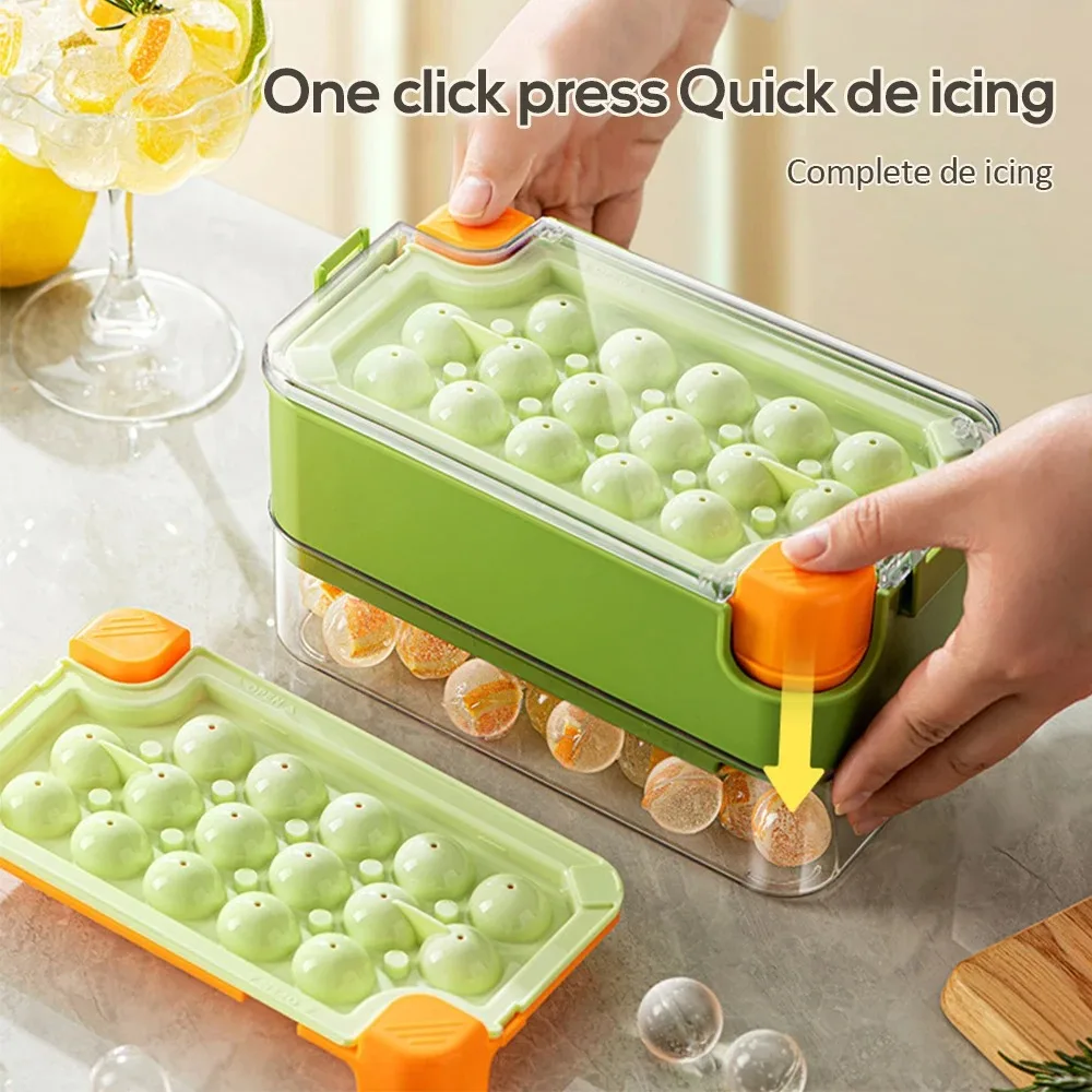 Mini-Eiswürfelform mit Deckel und Behälter, Eiswürfelbereiter, Eisform, Eiswürfel, Aufbewahrungsbox, auslaufsicher, abnehmbar, für Whiskey-Cocktails