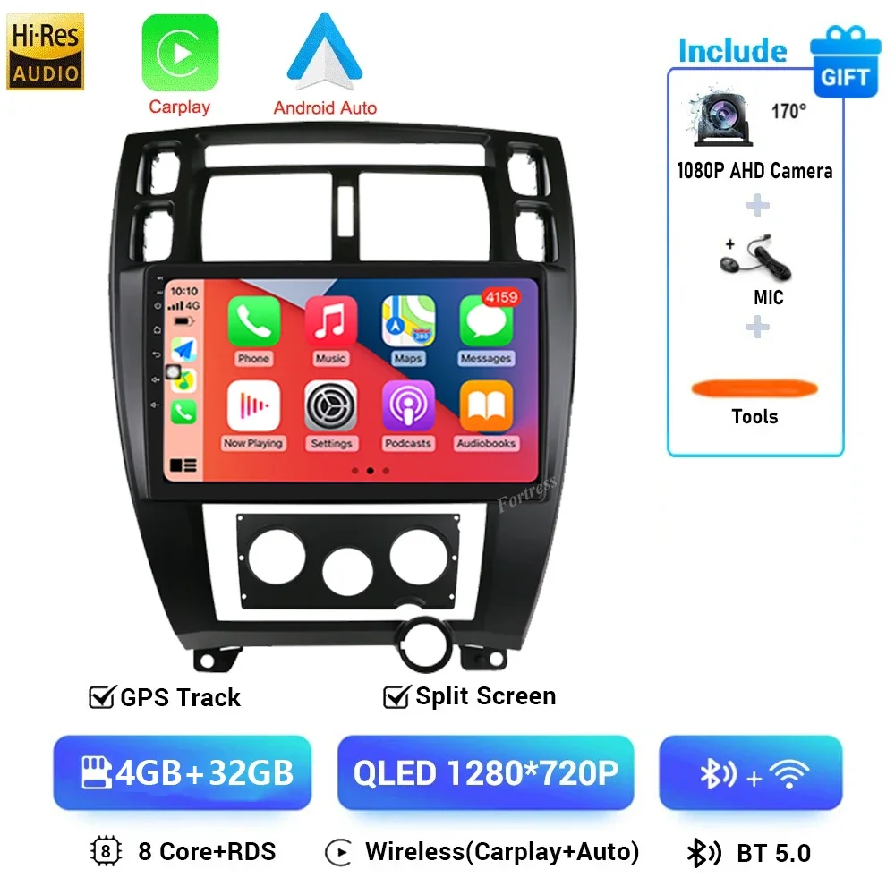 Android 16 Voor Hyundai Tucson 1 2004-2009 LHD 2K QLED Android Autoradio Multimedia Video Player GPS stereo CarPlay