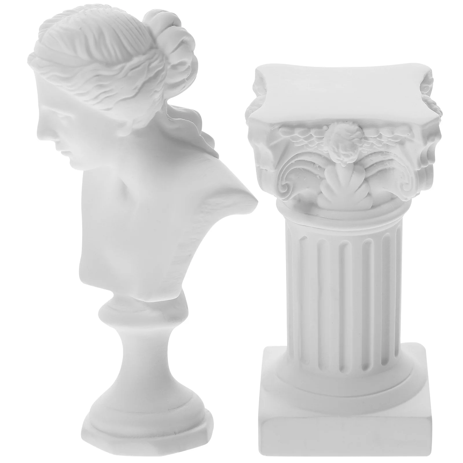 

Roman Head Sculpture Decor Bust Statue Greek Pillar Style Resin Statues Sculptures