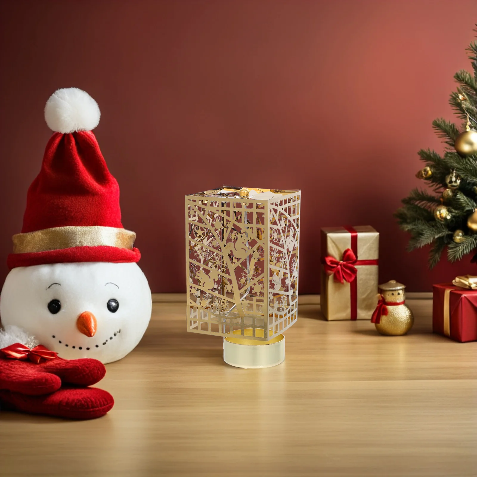 

Rotating Christmas Holder European Style Elegant Tea Light Candlestick for Holiday Decorations Tabletop Ornament Festive