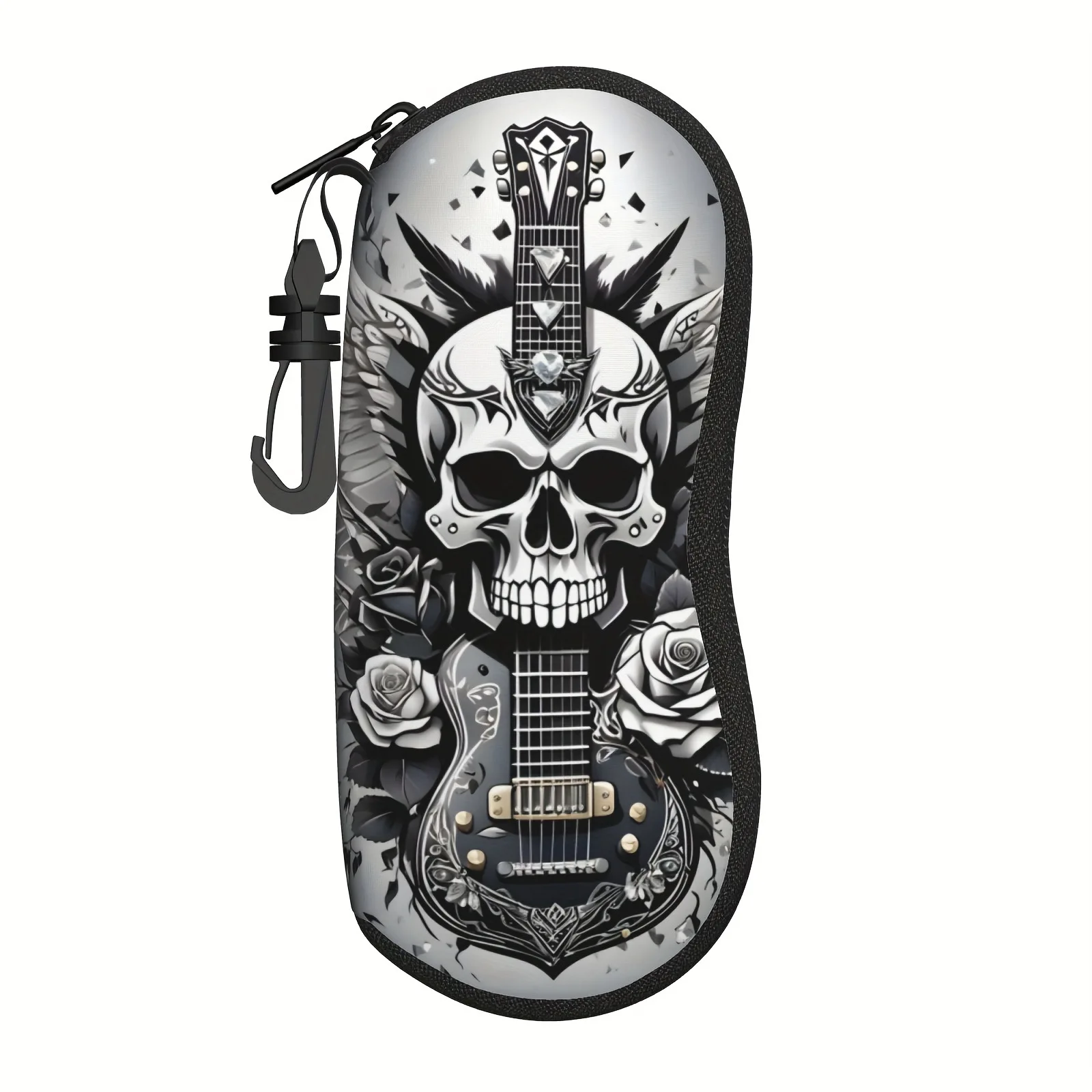 Brillenetui mit Totenkopf-Aufdruck, perfektes Geschenk für Frauen zu Weihnachten oder Alltag – Detail 2