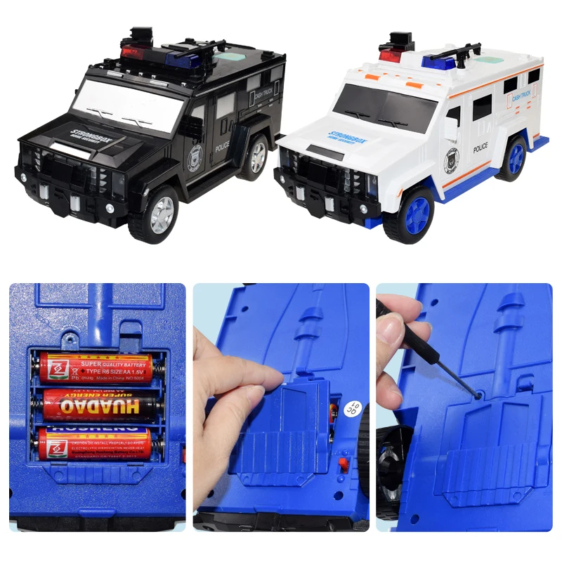 Hummer Bankbiljet Transporter Licht Muziek Cartoon Auto Munt Bank Smart Vingerafdruk Wachtwoord Besparing Spaarpot Kinderen Voertuig Speelgoed Gift