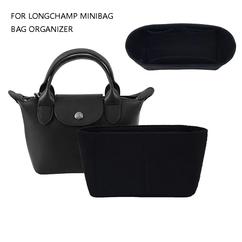 Organizador de bolso con forro de albóndigas para Longchamp, Mini bolsa de almacenamiento, monedero de fieltro, inserto de bolso, accesorios de