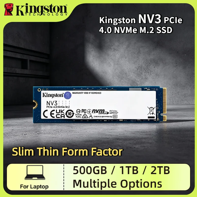 Kingston NV3 PCIe 4.0 NVMe SSD 1TB 2TB 500GB M.2 2280 Até 6000MB/s Unidade de Estado Sólido Interna Armazenamento Massivo Pro
